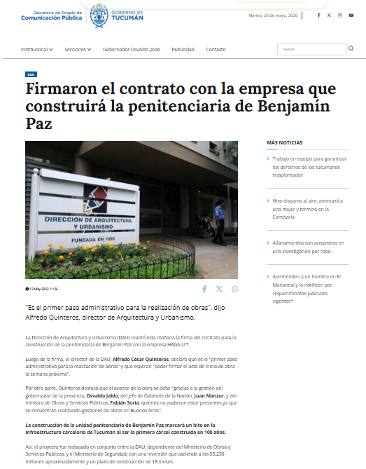 Firma de convenio entre el Gobierno y la UTE HAGA